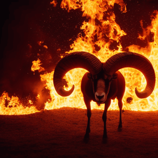An image capturing the vibrant energy of Aries, the Ram
